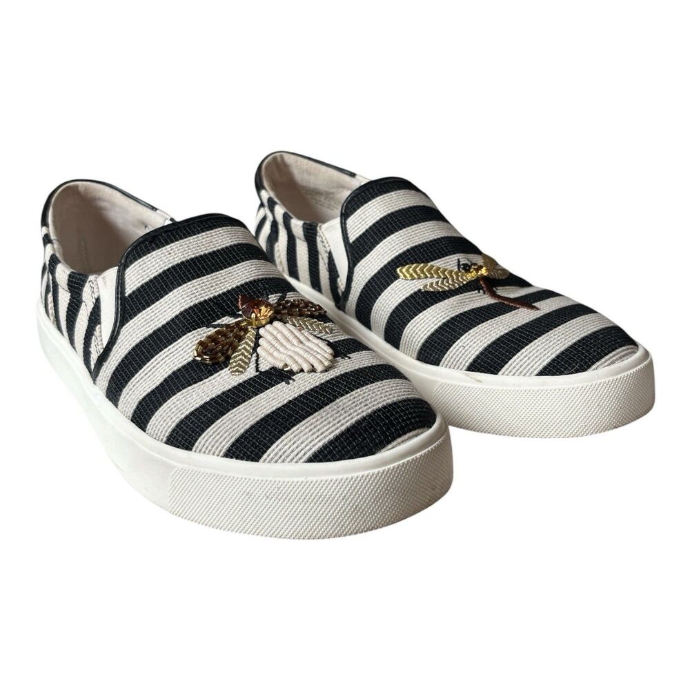 Sam Edelman Evelina Womens Shoes Striped Slip Ons Bee Dragonfly Size 8.5